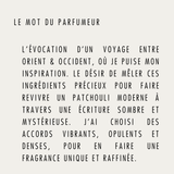 Parfum oud et patchouli